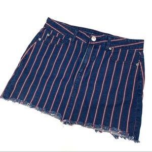 3/$30 American Eagle | Hi-Rise Mini Skirt Denim Pinstripe